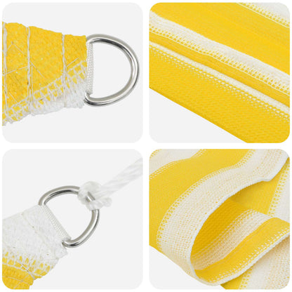 vidaXL Sunshade Sail Yellow and White 2.5 x 5 m HDPE