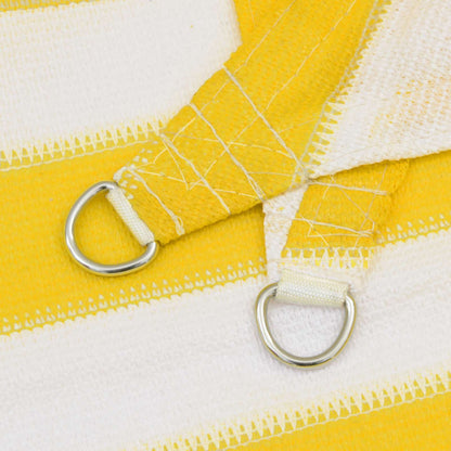 vidaXL Sunshade Sail Yellow and White 2.5 x 5 m HDPE