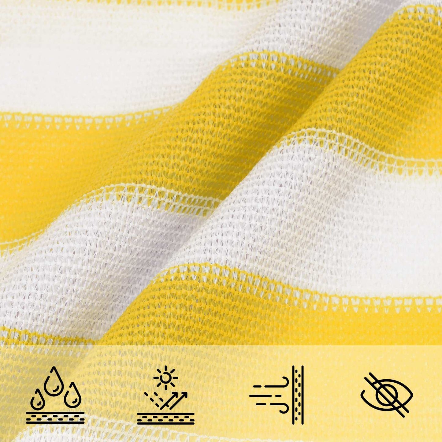 vidaXL Sunshade Sail Yellow and White 2.5 x 5 m HDPE