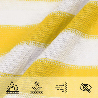 vidaXL Sunshade Sail Yellow and White 2.5 x 5 m HDPE