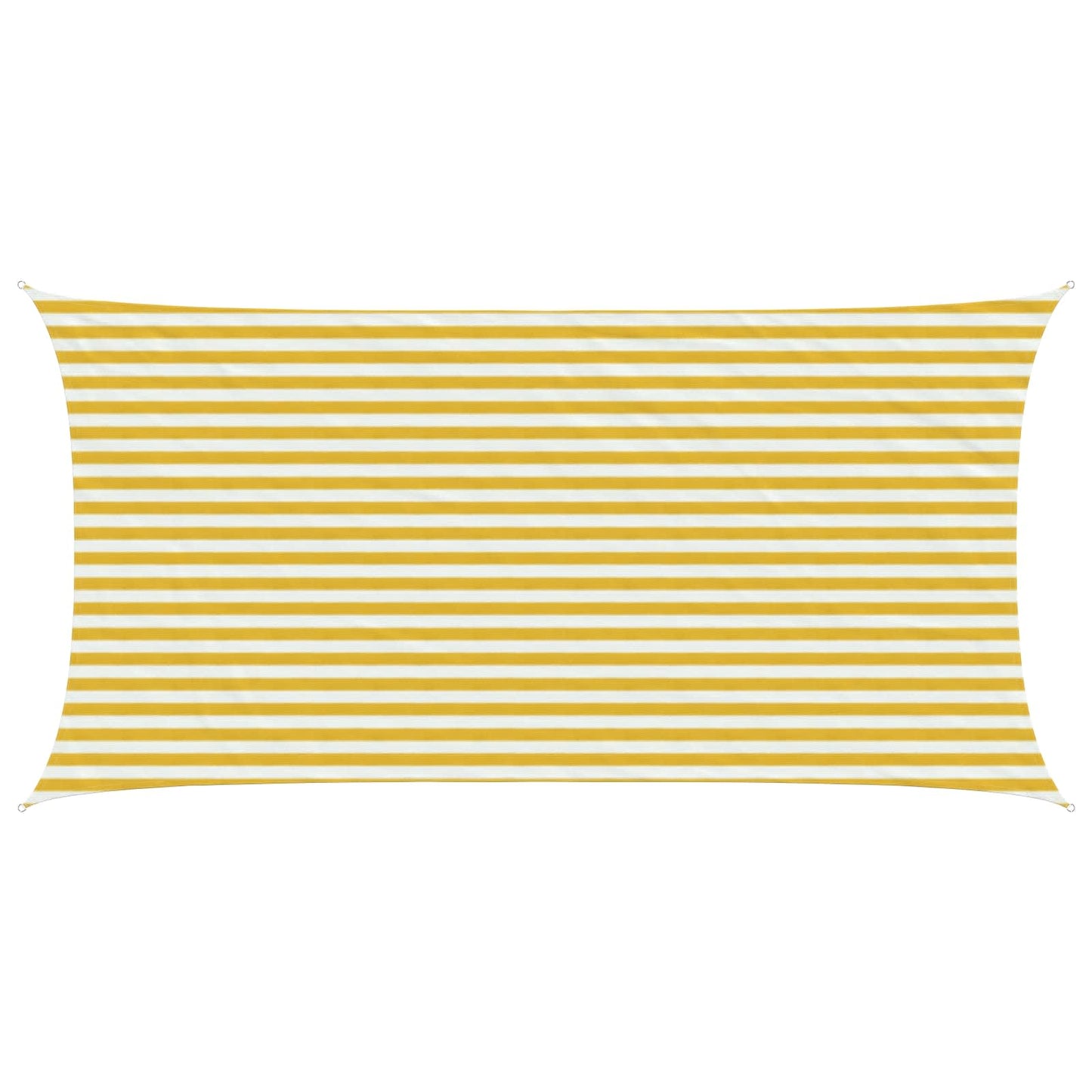 vidaXL Sunshade Sail Yellow and White 2.5 x 5 m HDPE