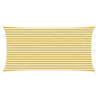 vidaXL Sunshade Sail Yellow and White 2.5 x 5 m HDPE