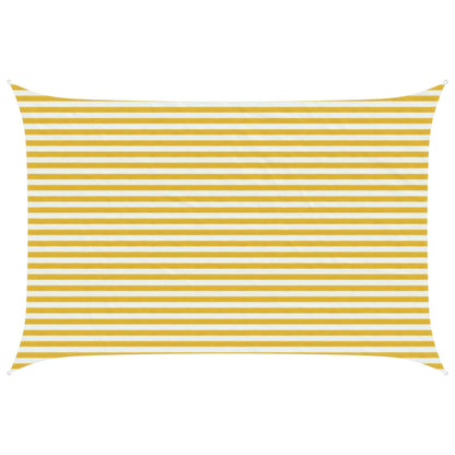 vidaXL Sunshade Sail Yellow and White 3 x 4 m HDPE