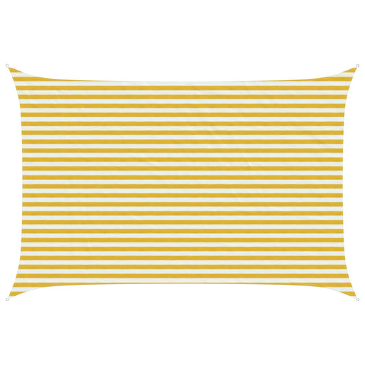 vidaXL Sunshade Sail Yellow and White 3 x 4 m HDPE