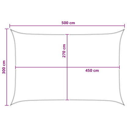 vidaXL Sunshade Sail Yellow and White 3 x 5 m HDPE