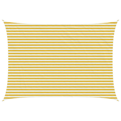 vidaXL Sunshade Sail Yellow and White 3 x 6 m HDPE