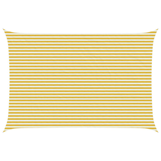 vidaXL Sunshade Sail Yellow and White 4 x 5 m HDPE