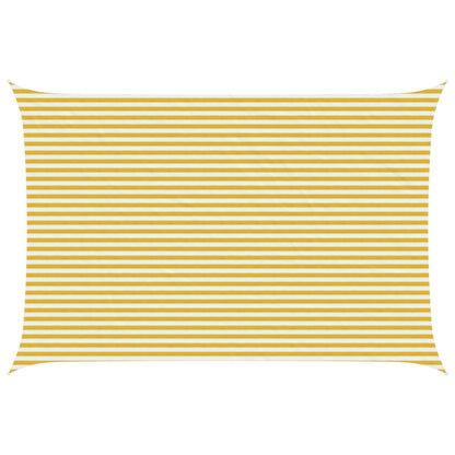 vidaXL Sunshade Sail Yellow and White 4 x 7 m HDPE