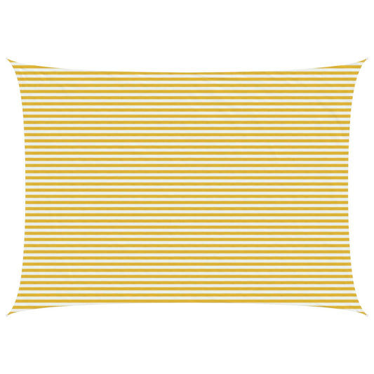 vidaXL Sunshade Sail Yellow and White 5 x 6 m HDPE