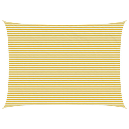 vidaXL Sunshade Sail Yellow and White 5 x 8 m HDPE