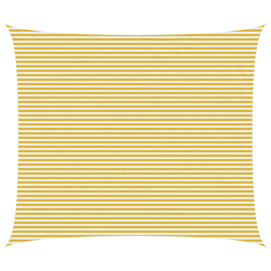 vidaXL Sunshade Sail Yellow and White 6 x 7 m HDPE