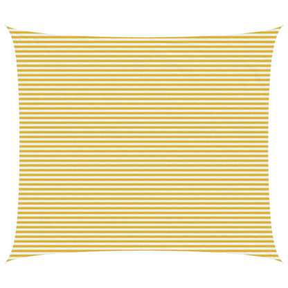 vidaXL Sunshade Sail Yellow and White 6 x 8 m HDPE