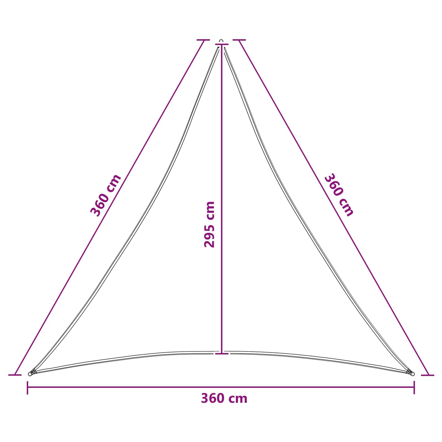 vidaXL Sunshade Sail 3.6 x 3.6 x 3.6 m HDPE