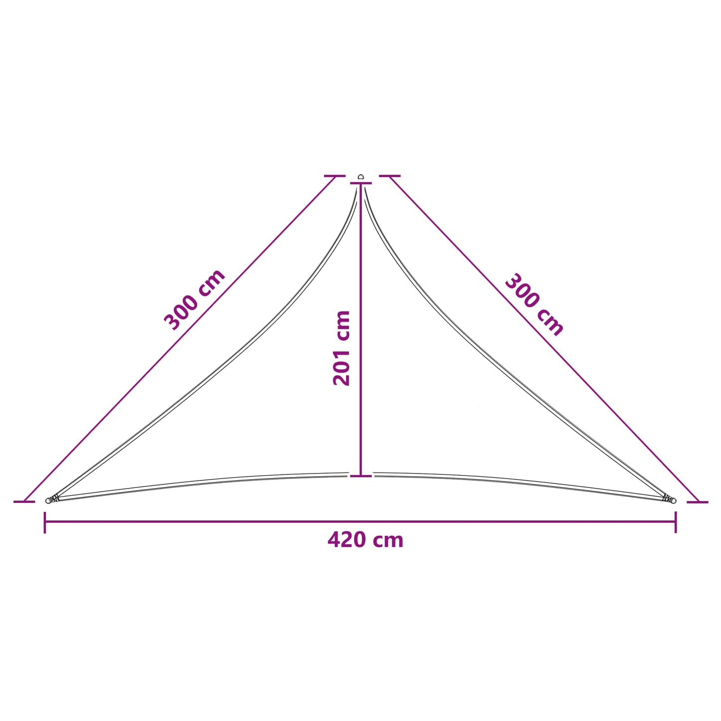vidaXL Sunshade Sail 3 x 3 x 4.2 m HDPE