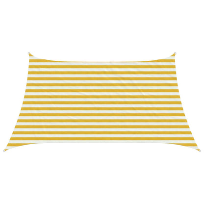 vidaXL Sunshade Sail Yellow and White 3 / 4 x 2 m HDPE