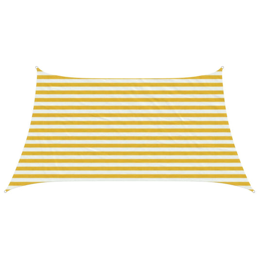 vidaXL Sunshade Sail Yellow and White 3 / 4 x 2 m HDPE