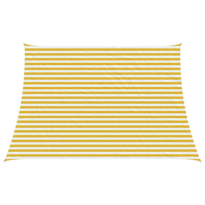 vidaXL Sunshade Sail Yellow and White 3 / 4 x 3 m HDPE