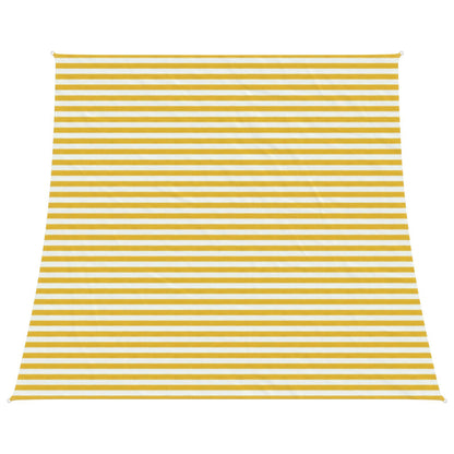 vidaXL Sunshade Sail Yellow and White 4 / 5 x 4 m HDPE