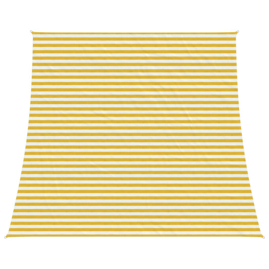 vidaXL Sunshade Sail Yellow and White 4 / 5 x 4 m HDPE