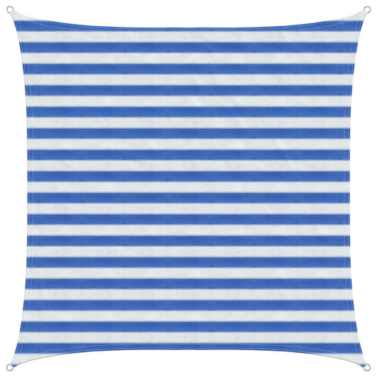 vidaXL Sunshade Sail Blue and White 2 x 2 m HDPE