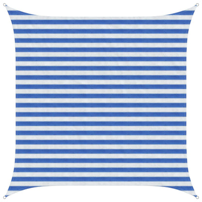 vidaXL Sunshade Sail Blue and White 2.5 x 2.5 m HDPE