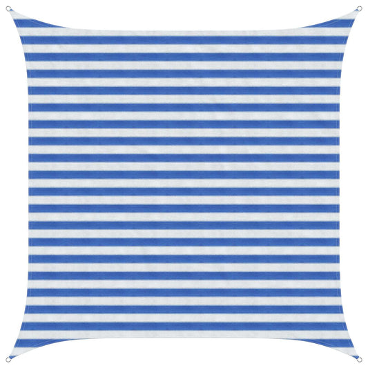 vidaXL Sunshade Sail Blue and White 2.5 x 2.5 m HDPE