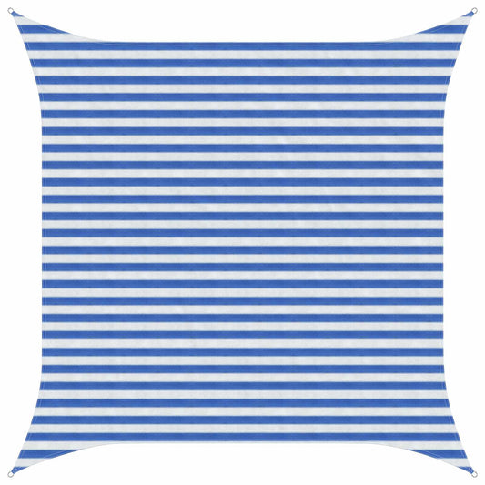vidaXL Sunshade Sail Blue and White 3.6 x 3.6 m HDPE