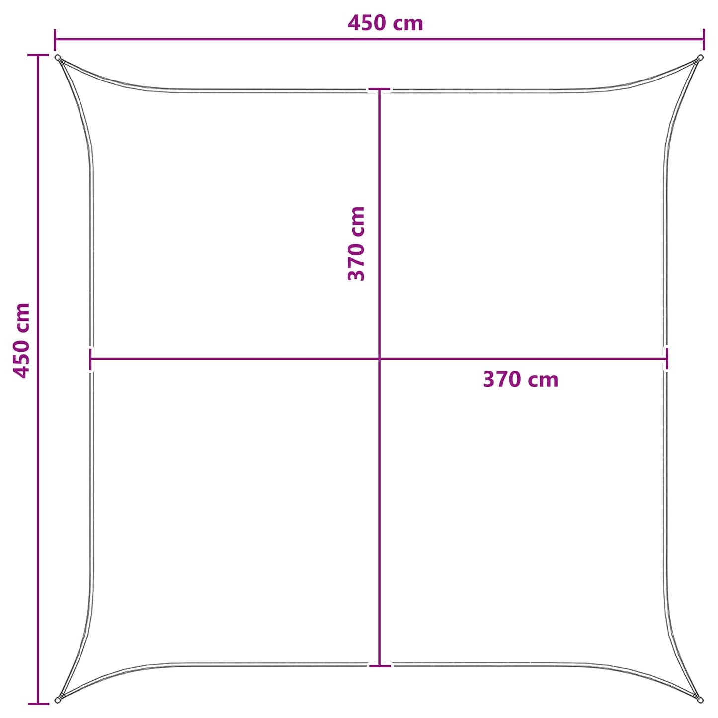 vidaXL Sunshade Sail Blue and White 4.5 x 4.5 m HDPE