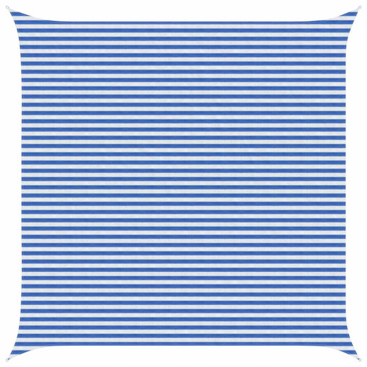 vidaXL Sunshade Sail Blue and White 5 x 5 m HDPE