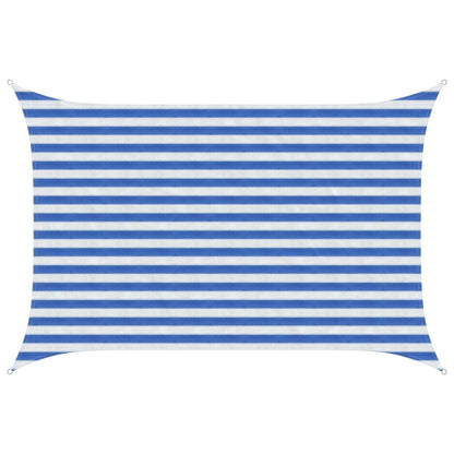 vidaXL Sunshade Sail Blue and White 2 x 3.5 m HDPE