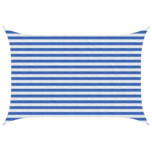 vidaXL Sunshade Sail Blue and White 2 x 3.5 m HDPE