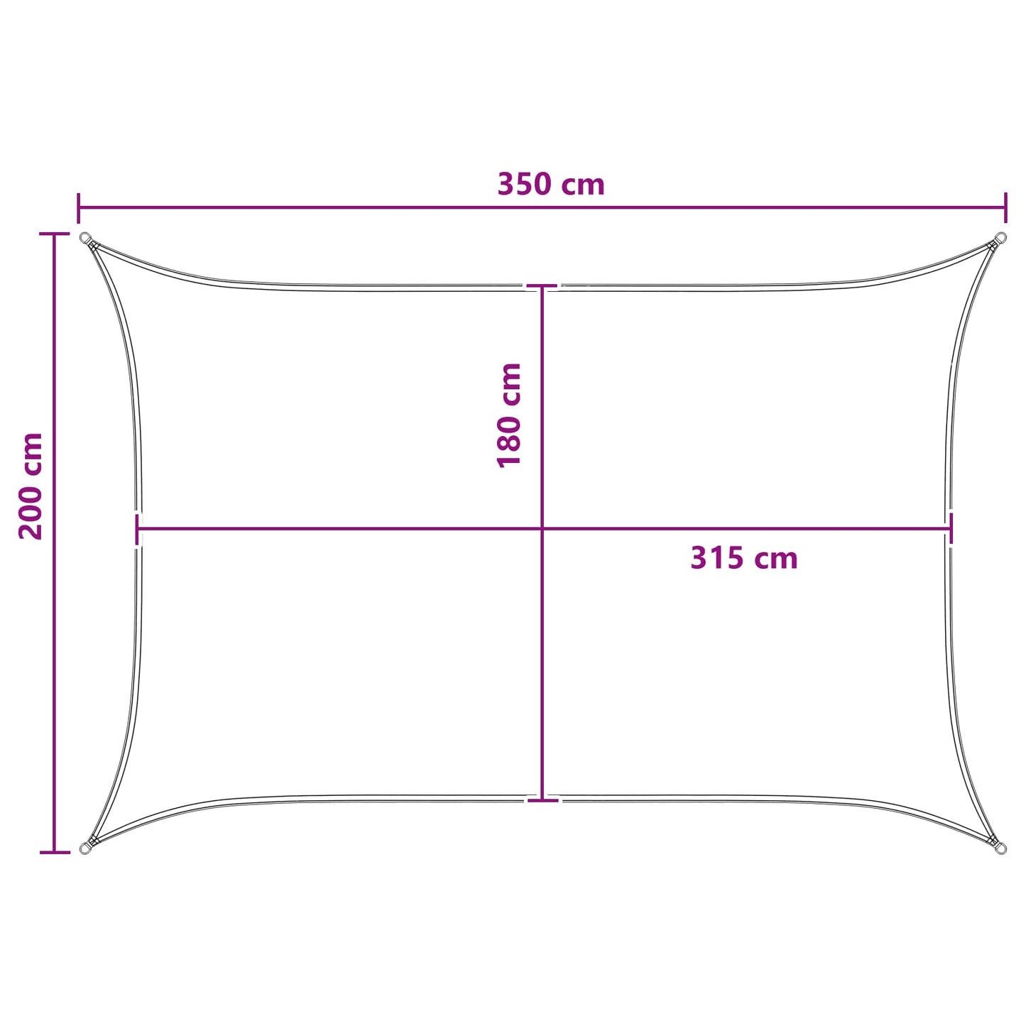 vidaXL Sunshade Sail Blue and White 2 x 3.5 m HDPE