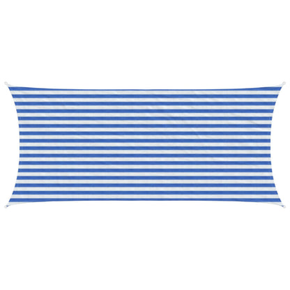 vidaXL Sunshade Sail Blue and White 2 x 5 m HDPE