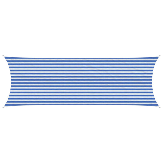 vidaXL Sunshade Sail Blue and White 2 x 6 m HDPE