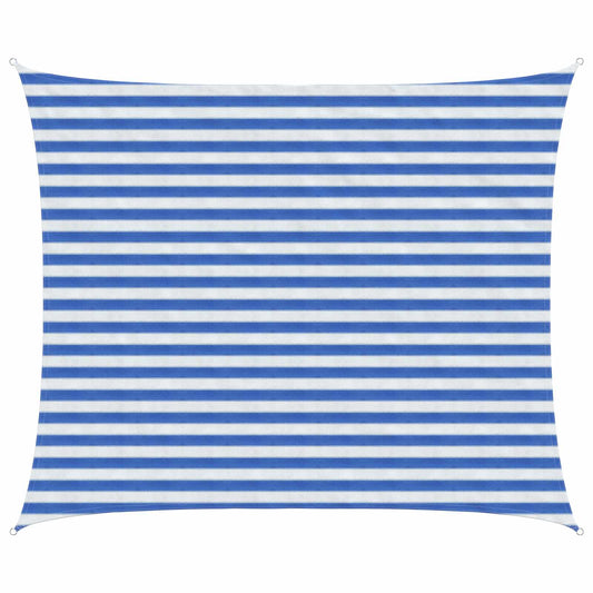 vidaXL Sunshade Sail Blue and White 2.5 x 3.5 m HDPE