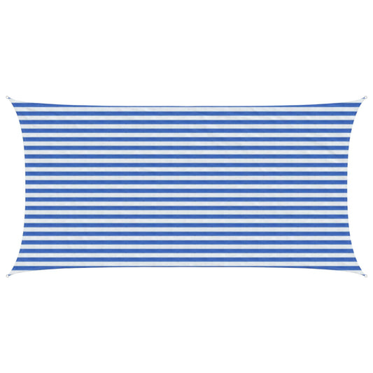 vidaXL Sunshade Sail Blue and White 2.5 x 4.5 m HDPE