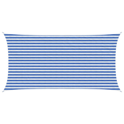 vidaXL Sunshade Sail Blue and White 2.5 x 5 m HDPE