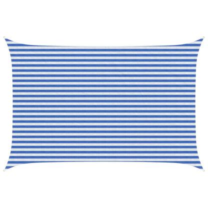 vidaXL Sunshade Sail Blue and White 3 x 4 m HDPE