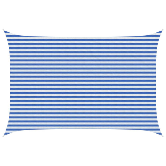 vidaXL Sunshade Sail Blue and White 3 x 4.5 m HDPE