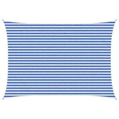 vidaXL Sunshade Sail Blue and White 3 x 6 m HDPE