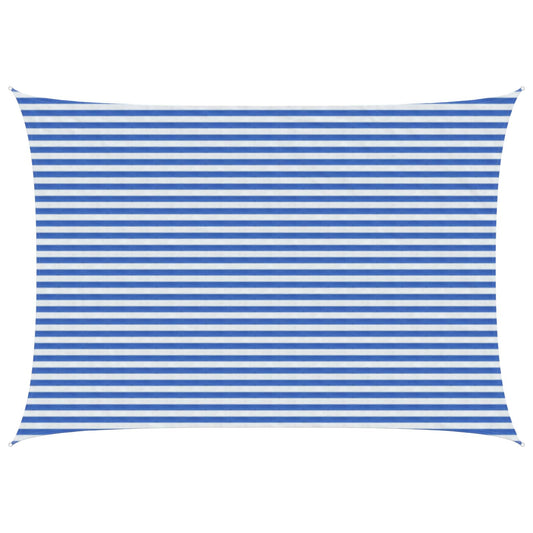 vidaXL Sunshade Sail Blue and White 3.5 x 4.5 m HDPE