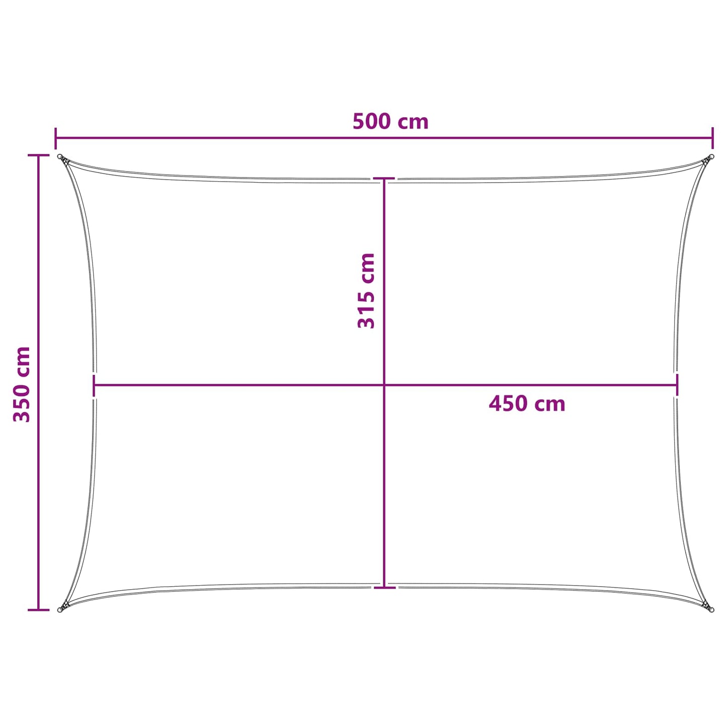 vidaXL Sunshade Sail Blue and White 3.5 x 5 m HDPE