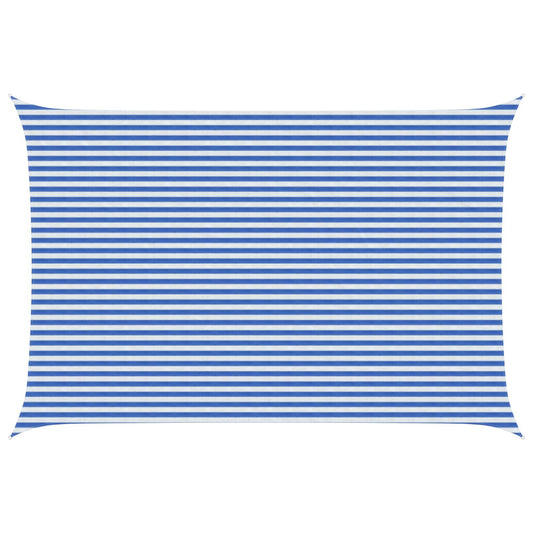 vidaXL Sunshade Sail Blue and White 4 x 7 m HDPE