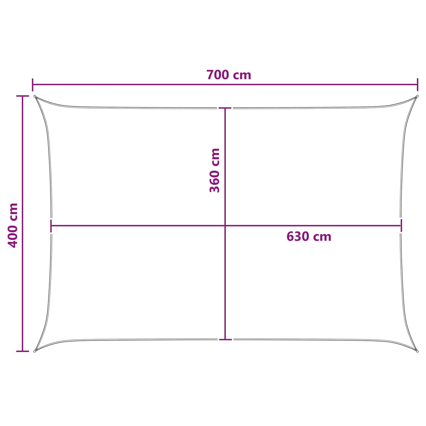 vidaXL Sunshade Sail Blue and White 4 x 7 m HDPE