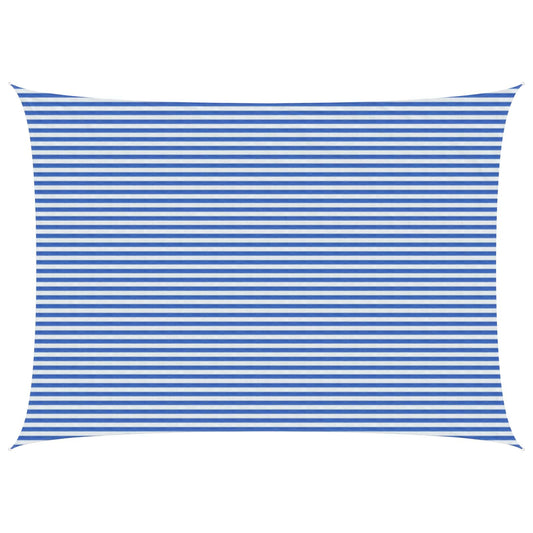 vidaXL Sunshade Sail Blue and White 5 x 8 m HDPE