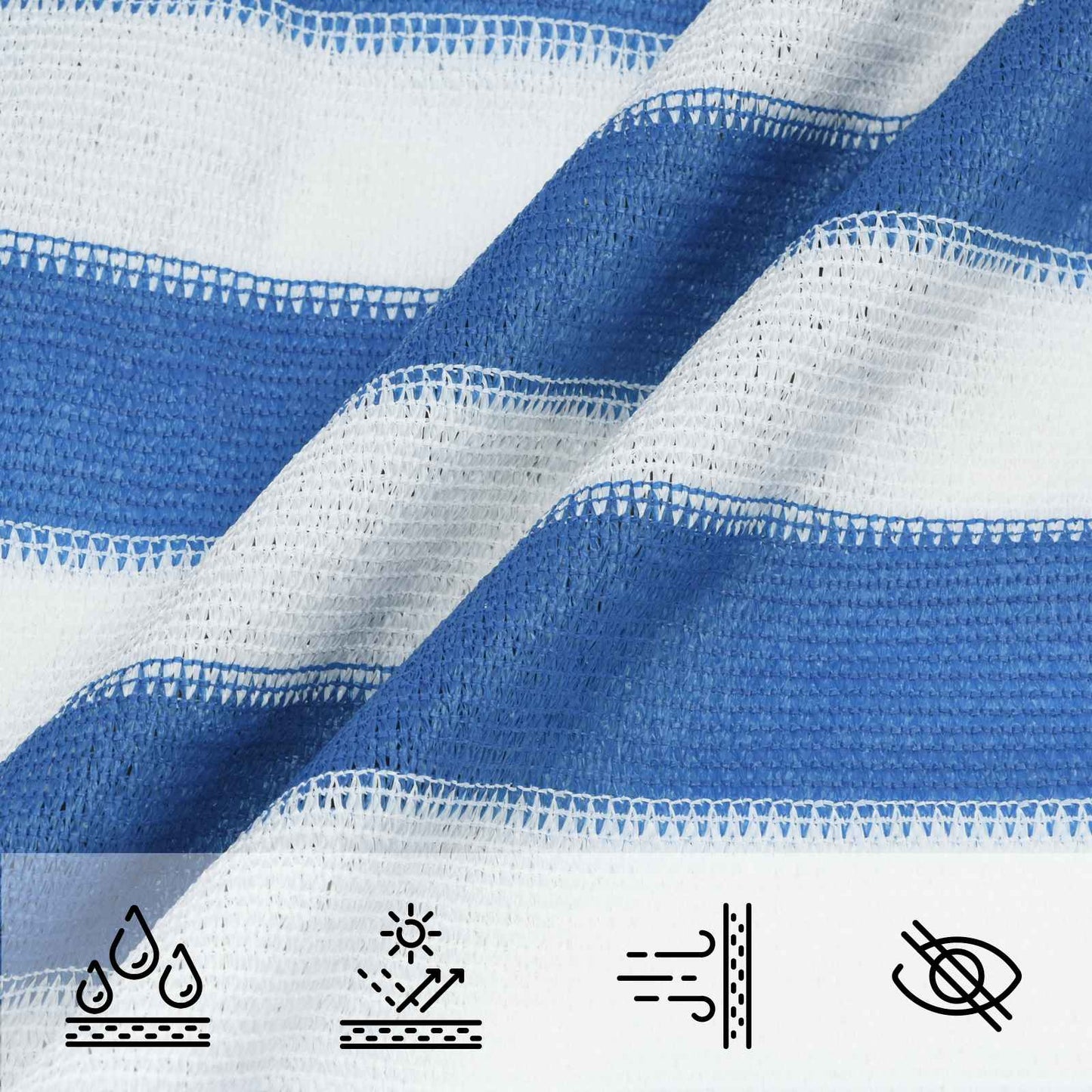 vidaXL Sunshade Sail Blue and White 6 x 8 m HDPE