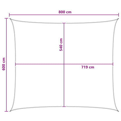 vidaXL Sunshade Sail Blue and White 6 x 8 m HDPE
