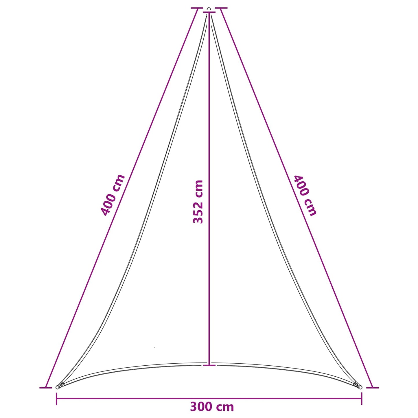 vidaXL Sunshade Sail Blue and White 3 x 4 x 4 m HDPE
