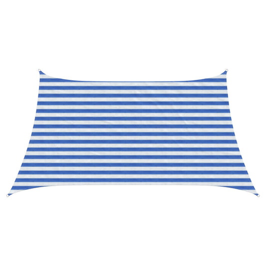 vidaXL Sunshade Sail Blue and White 3 / 4 x 2 m HDPE
