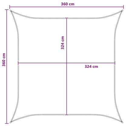 vidaXL Sunshade Sail Light Grey and White 3.6 x 3.6 m HDPE